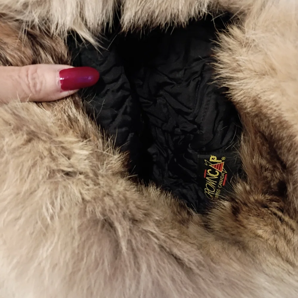 CABELAS SZ XL CROWN CAP GENUINE COYOTE LEATHER COVER CANADIAN TAPPER HAT - Picture 5 of 10